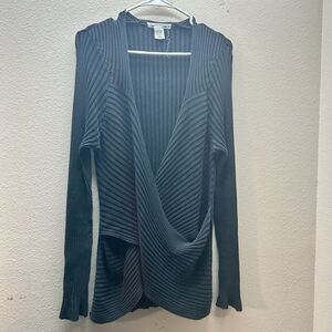 Lucidity VTG Black‎ Y2K Ribbed Knit Wrap Whimsigoth Goth Sweater XL Silk Blend